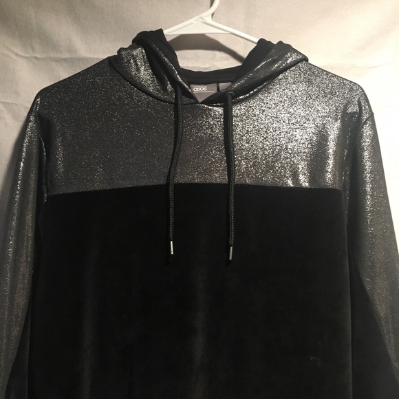 ASOS Metallic Velour Hoodie - Picture 2 of 4